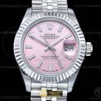 RMDJ0254H -DJ Midsize 28mm Jub Flt 904L SS/SS Pink/Stk GMF A2824